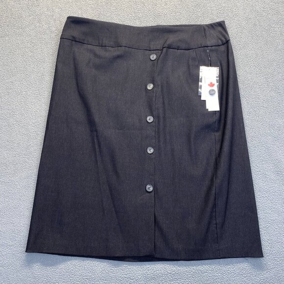 TRIBAL‎ Charcoal Women's Skirt  Buttons,Stretch  Size 16W - Picture 1 of 14